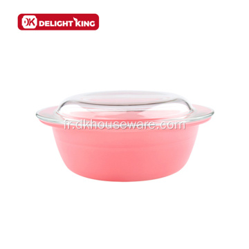 Casseroles en verre borosilicaté avec revêtement coloré